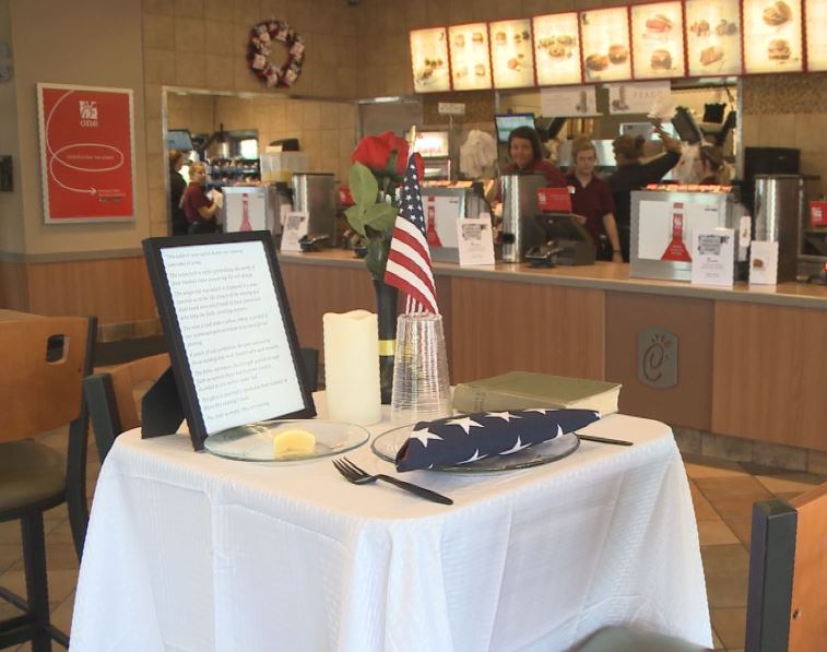 ChickfilA commemorates Memorial Day with missing man table