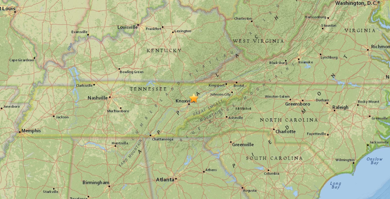 Small earthquake hits near Blaine, Tennessee